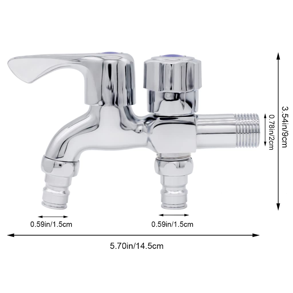 HASTHIP 2 in 1 Brass Dual Tap for Washing Machine, Two Way Tap for Washing Machine, Washing Machine Taps with Wall Flange, Hrome-Plated Copper, for Bathroom/Kitchen (Silver) HASTHIP 2 in 1 Brass Dual Tap for Washing Machine, Two Way Tap for Washing Machine, Washing Machine Taps with Wall Flange, Hrome-Plated Copper, for Bathroom/Kitchen (Silver)